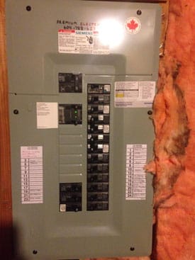 Circuit Breakers on an Electrical Panel