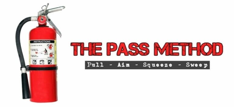 Fire Extinguisher PASS Method - Pull-Aim-Squeeze-Sweep