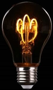 Clear glass light bulb