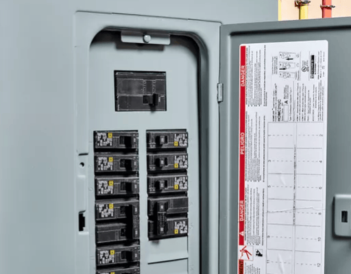 Electrical Circuit Panel with open door