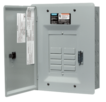 A grey 8 Circuit Electrical sub panel.