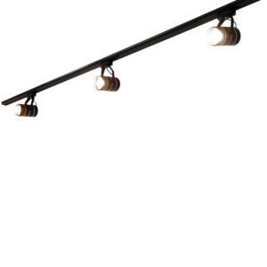 A track lighting with three lights