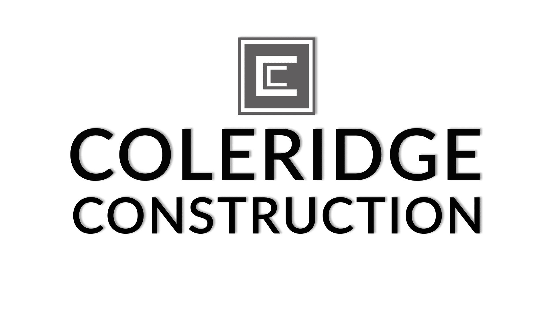 Logo for Coleridge Construction with a square emblem containing the letters 'CC' above the company name in black text, showcasing a touch of premium quality and electric energy.